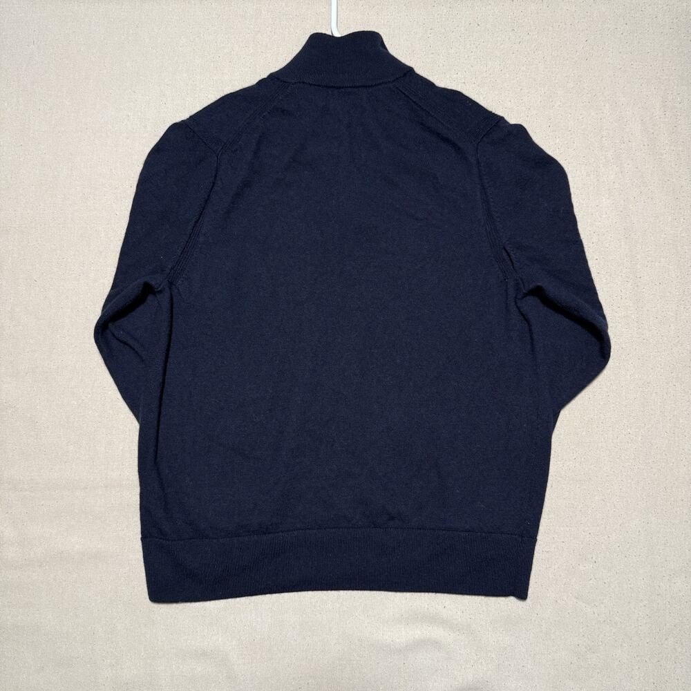 Banana Republic Sweater Mens L Tall Blue 100% Merino Wool 1/4 Zip Preppy - Picture 3 of 9